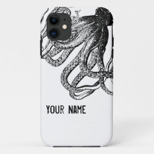 Coques Pour iPhone Poulpe en noir et blanc