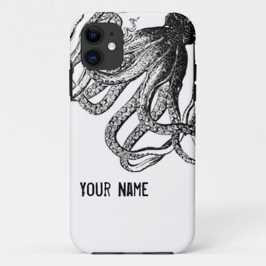 Coques Case-Mate iPhone Poulpe en noir et blanc (Dos)