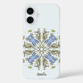 Coques iPhone 16 Poulpe Kawaii Calmant Kaléidoscope - Rêves Océaniq