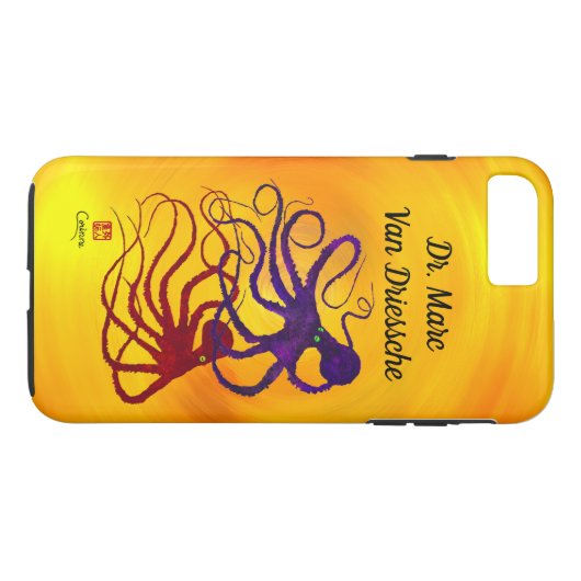 Coques Case-Mate iPhone Poulpes personnalisés sur le jaune - cas dur de (Dos (Horizontal))