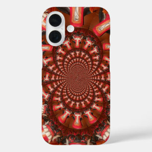 Coques iPhone 16 Pouls Cramoisi Langue Kaléidoscope Art Abstrait