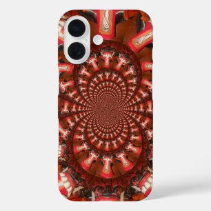 Coques iPhone 16 Pouls Cramoisi   Langue Kaléidoscope Art Abstrait