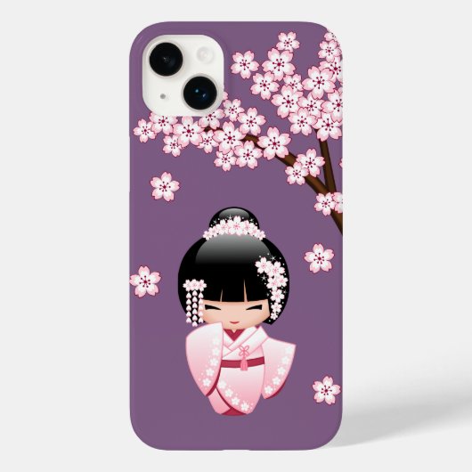 Coques Case-Mate iPhone Poupée blanche Kimono Kokeshi - mignonne Geisha Gi (Verso)