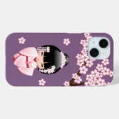 Coques Case-Mate iPhone Poupée blanche Kimono Kokeshi - mignonne Geisha Gi (Verso (horizontal))