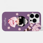 Coques Case-Mate iPhone Poupée blanche Kimono Kokeshi - mignonne Geisha Gi (Verso (horizontal))