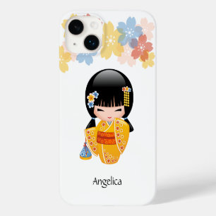 Coques Pour iPhone Poupée de Kokeshi d'été - fille de geisha jaune