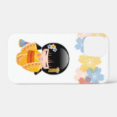Coques Case-Mate iPhone Poupée d'été Kokeshi - Kimono Jaune Geisha Girl (Verso (horizontal))