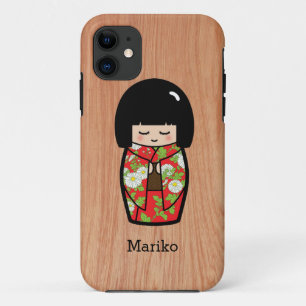 Case-Mate iPhone Case Poupée japonaise Kawaii Kokeshi en Kimono rouge su