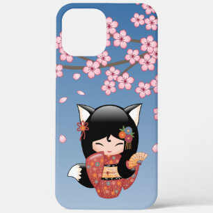 Case-Mate iPhone Case Poupée Kitsune Kokeshi - Black Fox Geisha Girl