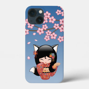 Case-Mate iPhone Case Poupée Kitsune Kokeshi - Black Fox Geisha Girl