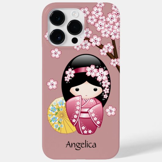 Coques Case-Mate iPhone Poupée Kokeshi Printemps - Cute Geisha Japonais en (Verso)
