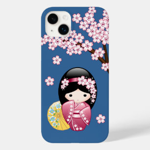 Coque Pour iPhone 14 Plus Poupée Kokeshi Printemps - Cute Geisha Japonaise s