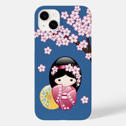 Coques Case-Mate iPhone Poupée Kokeshi Printemps - Cute Geisha Japonaise s (Verso)