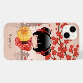 Coques Case-Mate iPhone Poupée rouge Sakura Kokeshi - Geisha japonais (Verso (horizontal))