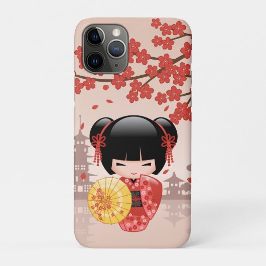 Coques Case-Mate iPhone Poupée rouge Sakura Kokeshi - Geisha japonais (Dos)