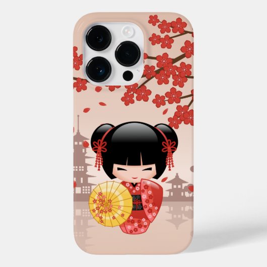 Coques Case-Mate iPhone Poupée rouge Sakura Kokeshi - Geisha japonais (Verso)