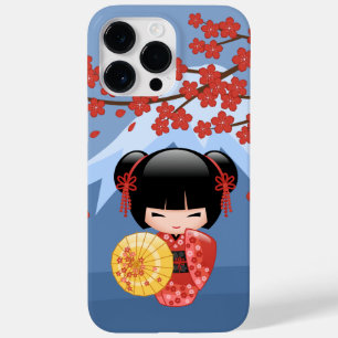 Coque Pour Pour iPhone 14 Pro Max Poupée rouge Sakura Kokeshi - mignonne Geisha Girl