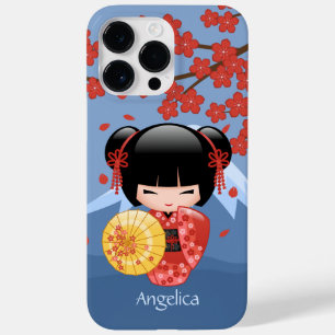 Coque Pour Pour iPhone 14 Pro Max Poupée rouge Sakura Kokeshi - mignonne Geisha Girl
