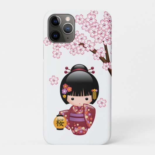 Coques Case-Mate iPhone Poupée Sakura Kokeshi - jolie fille japonaise Geis (Dos)