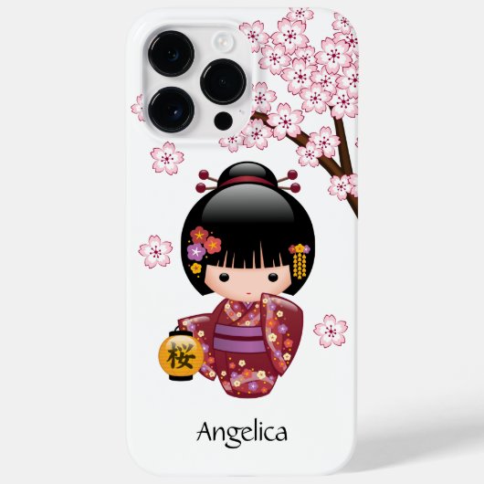 Coques Case-Mate iPhone Poupée Sakura Kokeshi - jolie fille japonaise Geis (Verso)