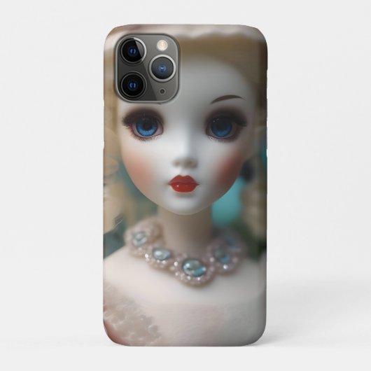 Coques Case-Mate iPhone Poupée Vintage bleue, (Dos)