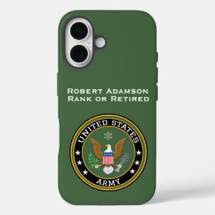 Coques iPhone 16 Pour le personnel de l'armée avec l'emblème de la