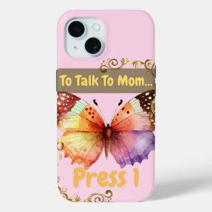 Coque Pour iPhone 15 Pour parler à maman, appuyez sur 1