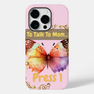 Coque Pour iPhone 14 Pro Pour parler à maman, appuyez sur 1