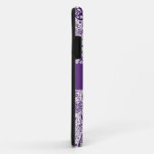 Coques Case-Mate iPhone Pourpre élégant de motif de Paisley (Dos/Droite)