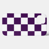 Coques Case-Mate iPhone Pourpre et blanc Checkered (Verso (horizontal))