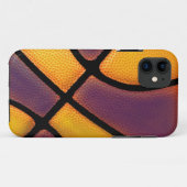 Coques Case-Mate iPhone pourpre et cas de basket-ball d'or (Dos (Horizontal))