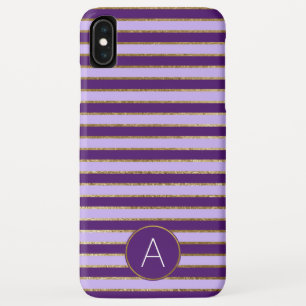 Case-Mate iPhone Case Pourpre et motif de monogramme de rayure de