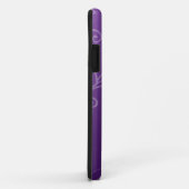 Coques Case-Mate iPhone Pourpre fait sur commande de monogramme de remous (Dos/Droite)