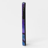 Coques Case-Mate iPhone pourpre sans couture de cubisme, art abstrait bleu (Dos/Gauche)