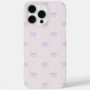Coques iPhone 16 Pro Max Poussière de Coquette Lilas Rubans & Rayures fines