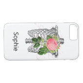 Coques Case-Mate iPhone Poussière Rose Squelette Coeur (Dos (Horizontal))