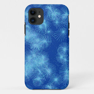 Coques Pour iPhone Poussières d'étoiles de cristaux de glace, fond bl