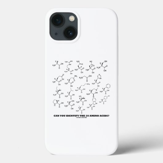 Coques Case-Mate iPhone Pouvez-Vous Identifier Les 20 Acides Aminés ? Bioc (Verso)