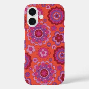Coques iPhone 16 Pouvoir de fleur psychédélique rétro