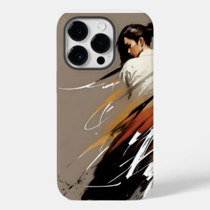 Coque Pour iPhone 14 Pro Pouvoir gracieux, Athlète Karaté Femme, Minimalist