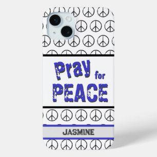 Coque iPhone 15 Mini Pray for Peace Grunge Police