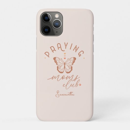 Coques Case-Mate iPhone Praying Moms Club : Butterfly Boho Design Vintage (Dos)