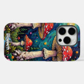 Coques Case-Mate iPhone Pré de champignons de pin cosmique (Verso (horizontal))