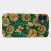 Coques Case-Mate iPhone Pré de Dandelion sur vert foncé (Dos (Horizontal))