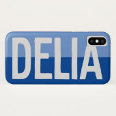 Coques Case-Mate iPhone Premier nom initial plus Delia avec fleurs (Dos (Horizontal))