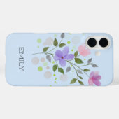 Coques Case-Mate iPhone Premier nom initial Plus Emily avec Fleurs (Verso (horizontal))