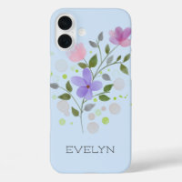 Premier nom initial plus Evelyn avec fleurs