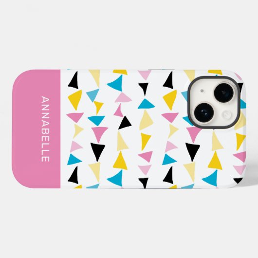 Coques Case-Mate iPhone Prénom simple et géométrique (Verso (horizontal))