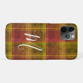 Coques Case-Mate iPhone Préparation chic initiale automne orange tartan ca (Dos (Horizontal))