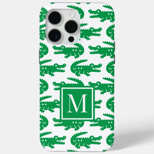Coques Case-Mate iPhone Preppy Alligator – Green & White (Verso)